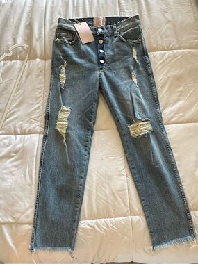 REVICE Distressed High-Rise Women’s Jeans - Light Blue NWT